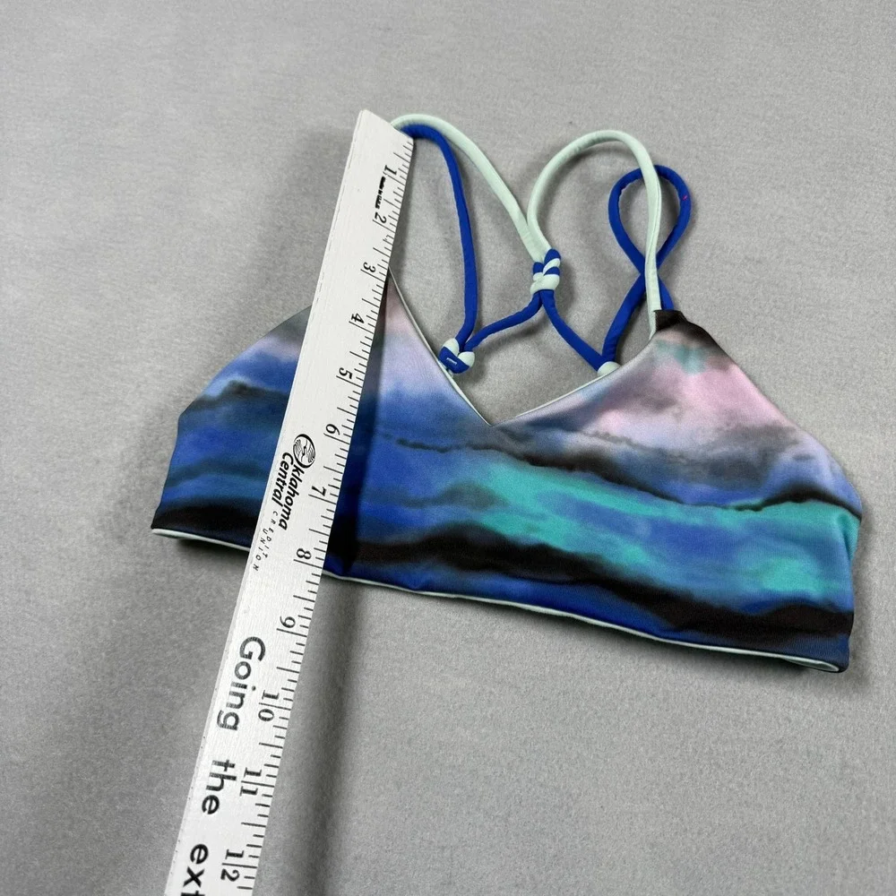 Ivivva Girls 8 Sports Bra‎ Blue Strappy Racerback Yoga Dance Cheer Reversible